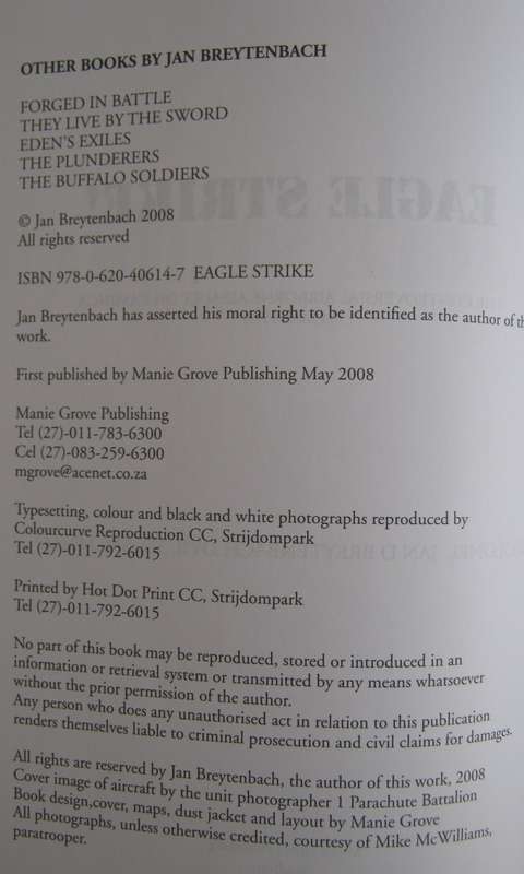 Eaglestrike The Story of the Controversial Airborne Assault on Cassinga 1978 Col. Jan Breytenbach