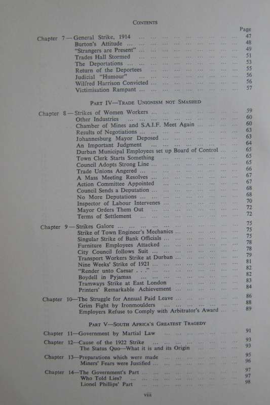 2000 Casualties A History of the Trade Unions and the Labour Movement in the Union of South Africa