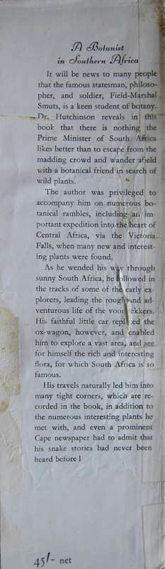 A Botanist in Southern Africa John Hutchinson