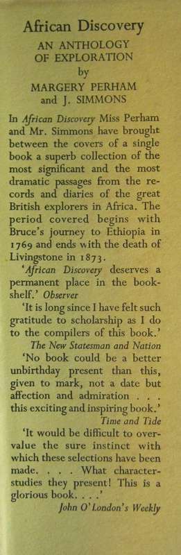 African Discovery An Anthology of Exploration Margery Perham and J Simmons