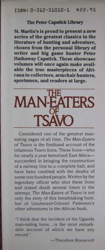 The Man-Eaters of Tsavo Lt. Colonel J H Patterson