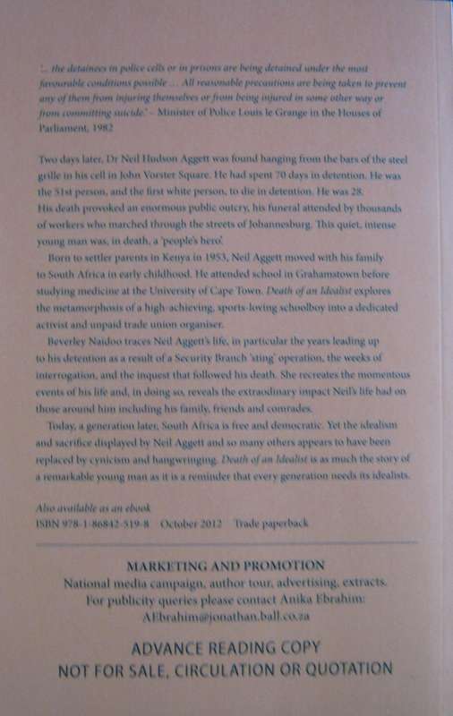 Death of an Idealist In Search of Neil Aggett Beverly Naidoo