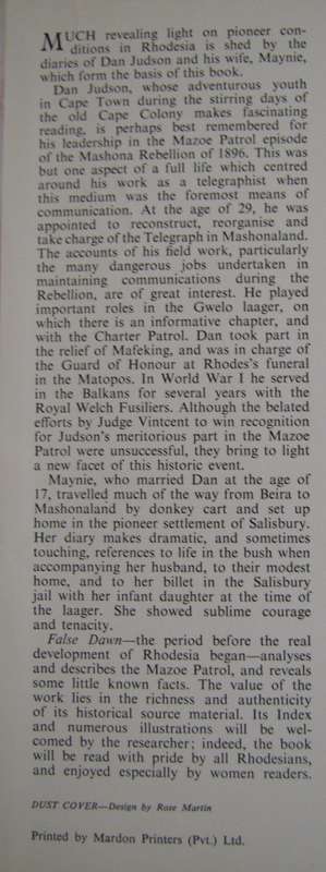 False Dawn. The Story of Dan Judson, Pioneer Hylda Richards