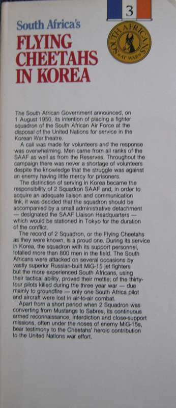 South Africas Flying Cheetahs in Korea Dermot Moore & Peter Bagshawe