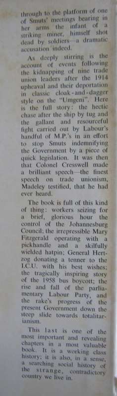2000 Casualties A History of the Trade Unions and the Labour Movement in the Union of South Africa