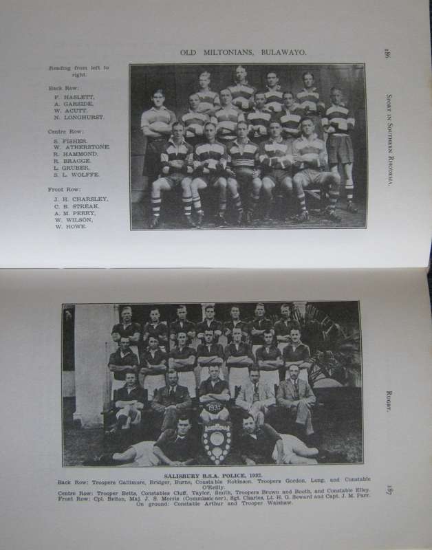 The Story of Rhodesian Sport Volume 1 1889-1935 J de L Thompson