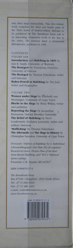 The Brenthurst Press The Siege of Mafeking  Volumes 1 & 2  Iain R Smith- Academic Editor