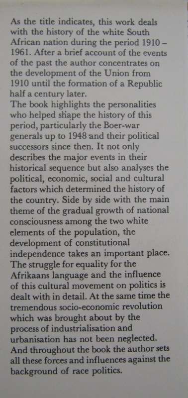 The Making of a Nation A History of the Union of South Africa D W Kruger