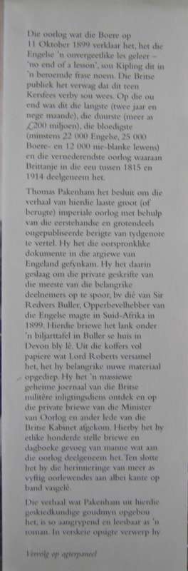 Die Boere-Oorlog Thomas Pakenham. Vertaal deur Leon Rousseau         Publisher: Protea