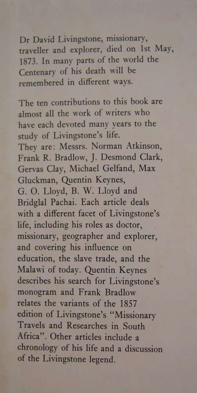 Livingstone 1873  1973 Edited by B W Lloyd