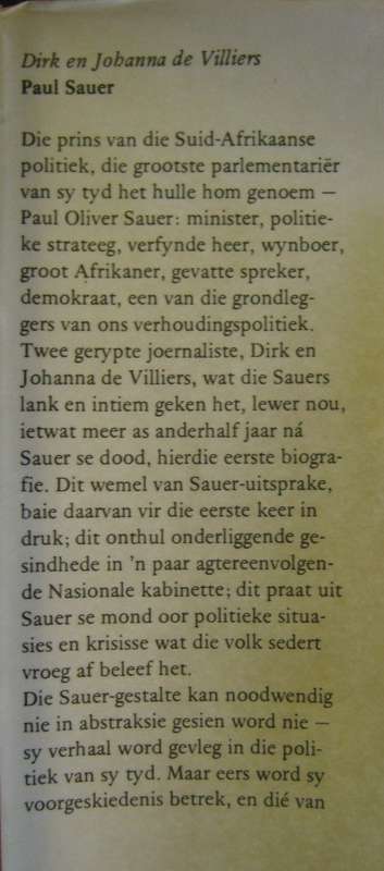 Paul Sauer Dirk en Johanna De Villiers