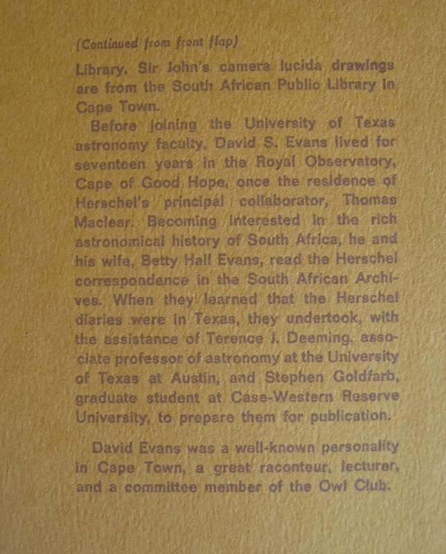 Herschel at the Cape Diaries & Correspondence of Sir John Herschel 1834  1838 David S Evans