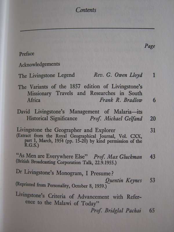 Livingstone 1873  1973 Edited by B W Lloyd