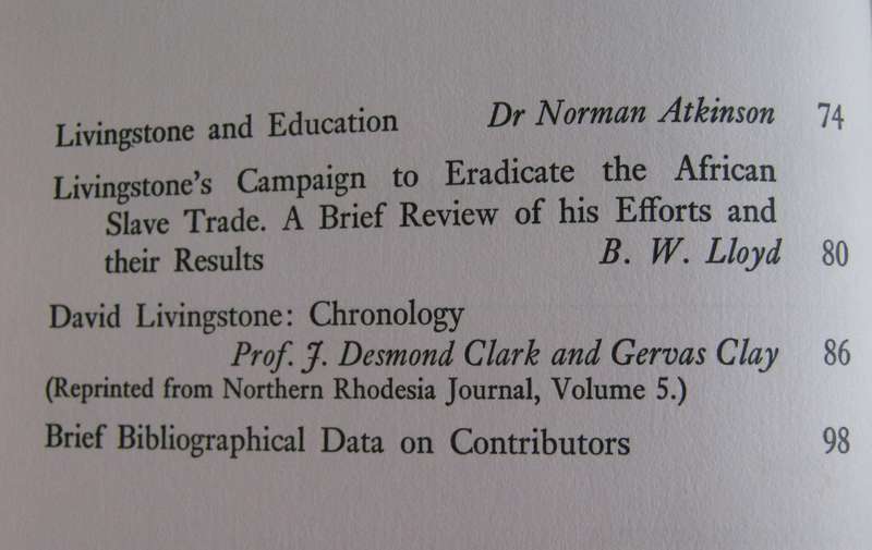 Livingstone 1873  1973 Edited by B W Lloyd