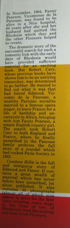 Countess Bille The Intriguing Story of Fanny Pearson and Edmond, Vicomte de la Panouse Robert Cary