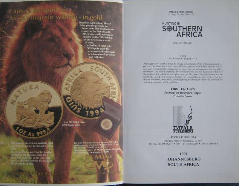 Hunting in Southern Africa Ralf Robert Enderwitz