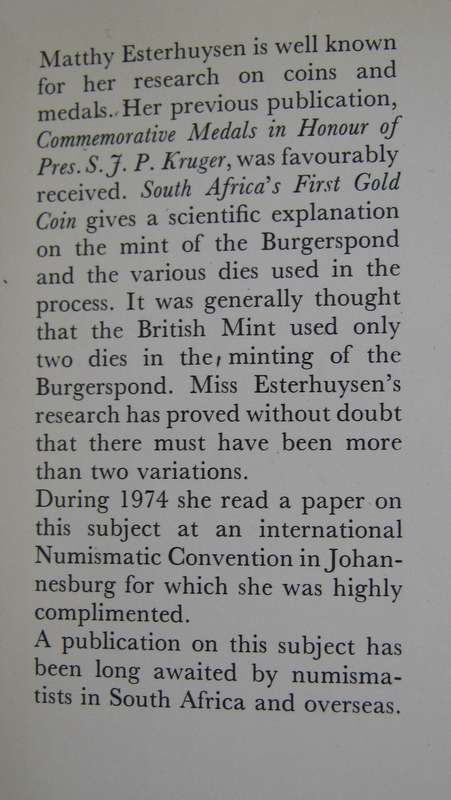 South Africas First Gold Coin Research on the Burgers Dies and Burgerspond 1874