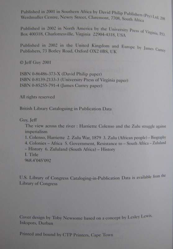 The View Across the River. Harriette Colenso and the Zulu Struggle against Imperialism Jeff Guy