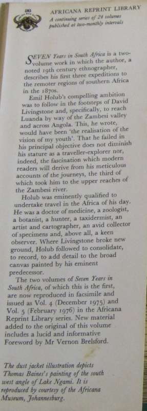 Seven Years In Africa Travels, Researches, and Hunting Adventures, between the Diamond-Fields and th