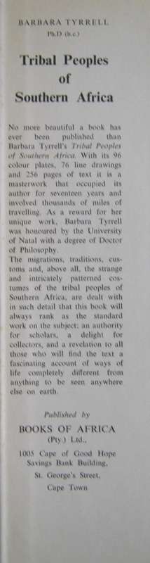 Tribal Peoples of Southern Africa Barbara Tyrrell