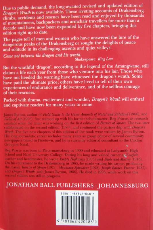 Dragons Wrath. The Drakensberg  Menace and Mystery James Byron | R O Pearce   Publ