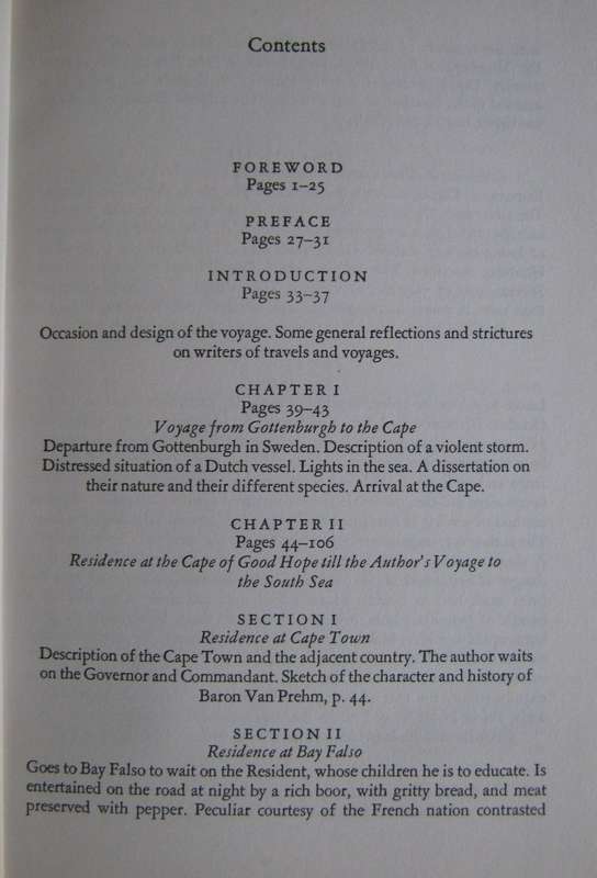 Anders Sparrman - Travels in the Cape - Van Riebeeck Society 1772 - 1776 - Volumes 1 & 2