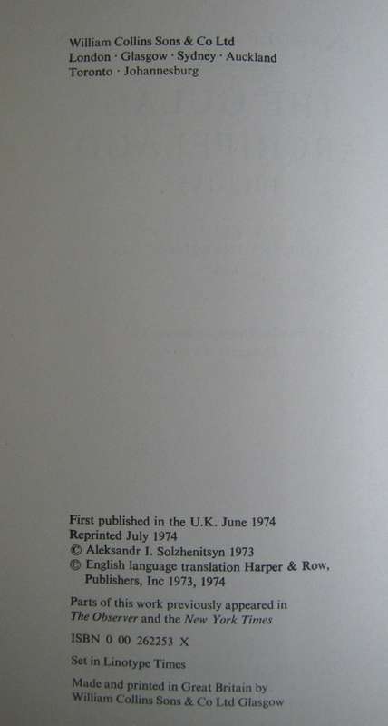 The Gulag Archipelago Alexander Solzhenitsyn