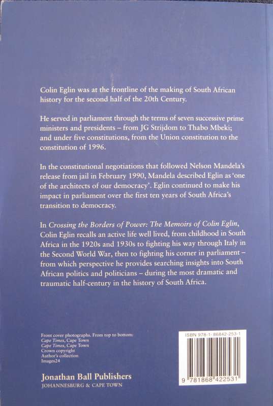 Crossing The Borders of Power The Memoirs of Colin Eglin