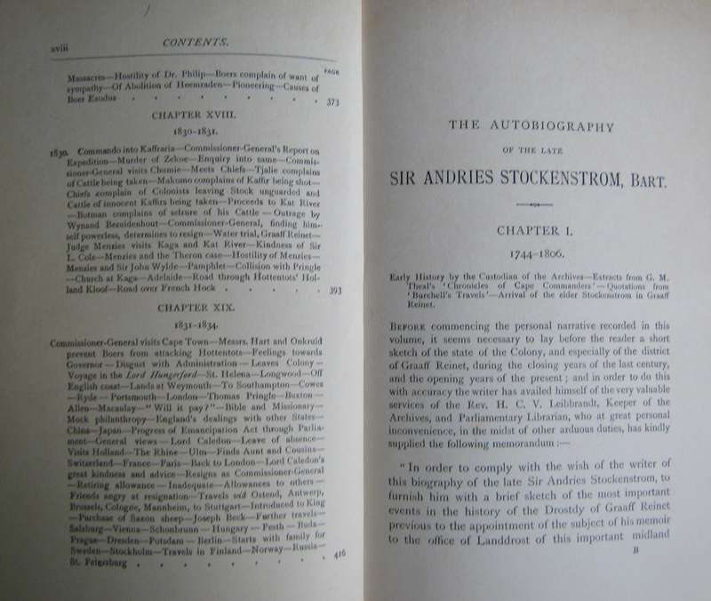 The Autobiography of the late Sir Andries Stockenstrom, Bart Volumes 1 & 2