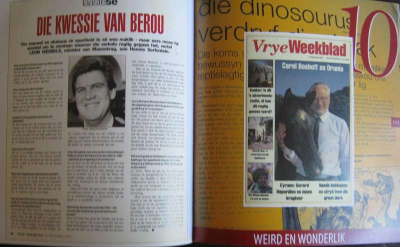 Oranje Blanje Blues n Nostalgiese Trip VryeWeekblad 88-94 Max Du Preez