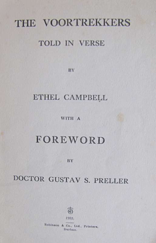 The Voortrekkers - Told In Verse Ethel Cambell