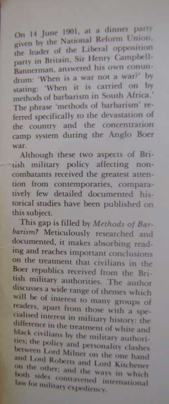 Methods of Barbarism? Roberts, Kitchener and Civilians in the Boer Republics January 1900May 1902