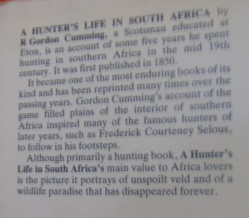 A Hunters Life in South Africa  Author: R Gordon Cumming