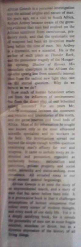 African Genesis A Personal Investigation into the Animal Origins and Nature of Man Robert Ardey