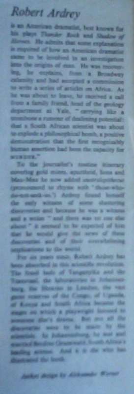 African Genesis A Personal Investigation into the Animal Origins and Nature of Man Robert Ardey