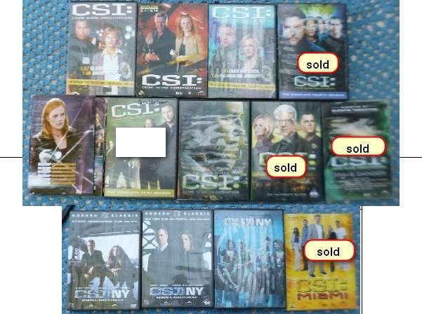 CSI dvd series  . choose which ones you wish to buy