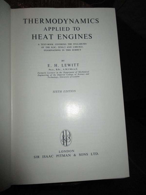Thermodynamics Applied to Heat Engines  1965