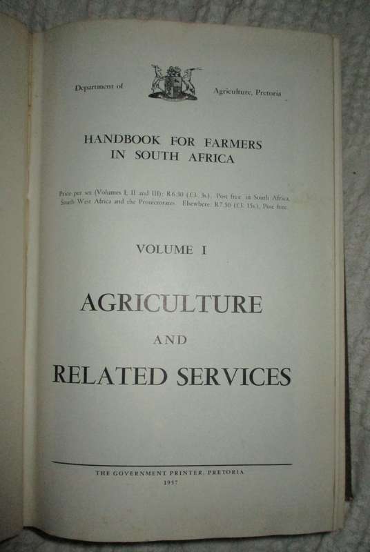 Handbook for Farmers in South Africa  Vol I & 3  1957