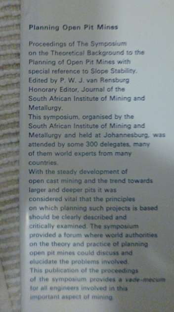 Planning Open Pit Mines  1970
