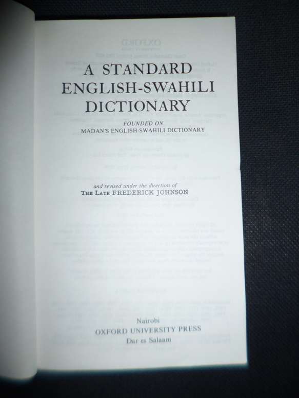Standard English  Swahili Dictionary
