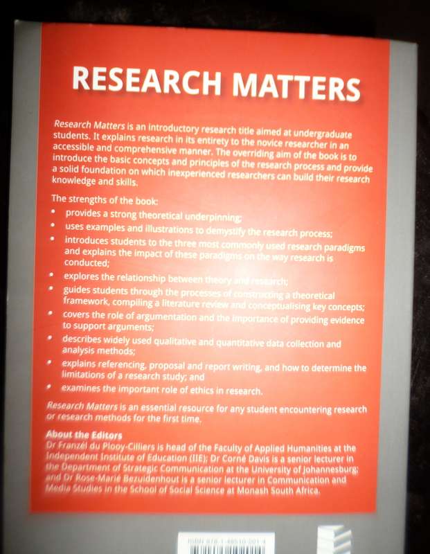 Research Matters edited by F Du Plooy Cilliers ...