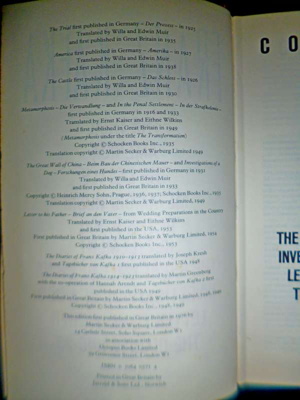 Franz Kafka 9 books in one
