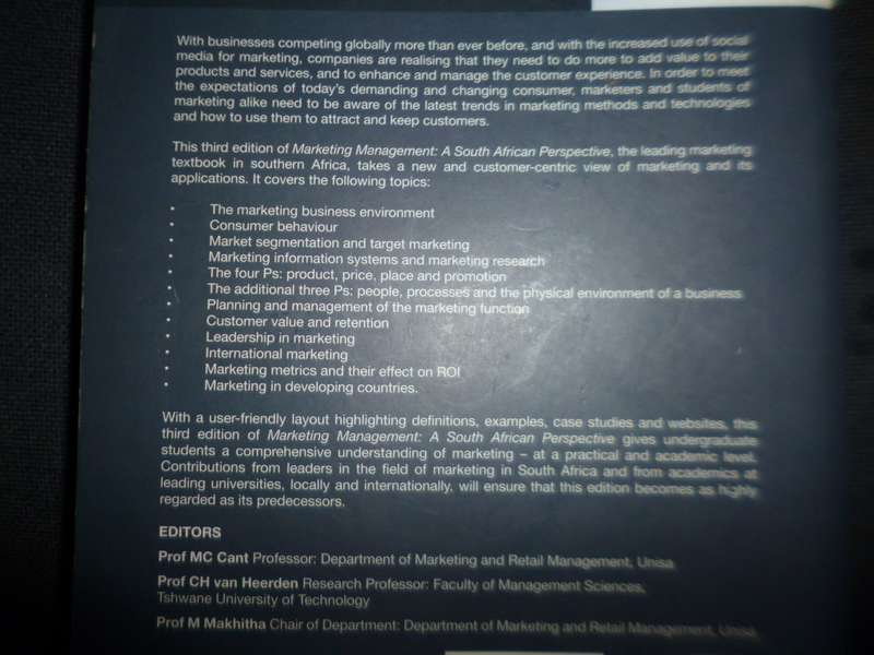 Marketing Management .  A South African perspective
