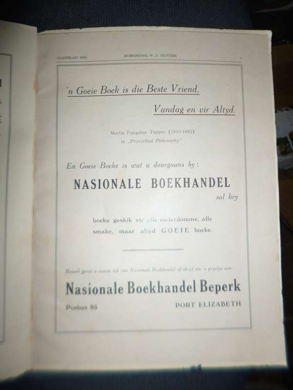 Jaarblad 1961 Hoerskool  P J olivier
