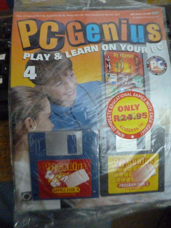 5 x PC Genius . Old Computer Game magazines with hard disks    circa 1995