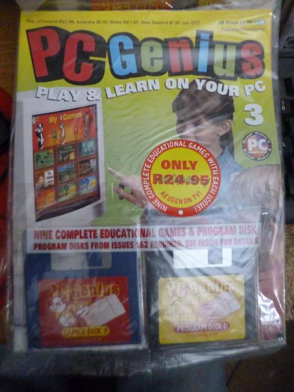 5 x PC Genius . Old Computer Game magazines with hard disks    circa 1995