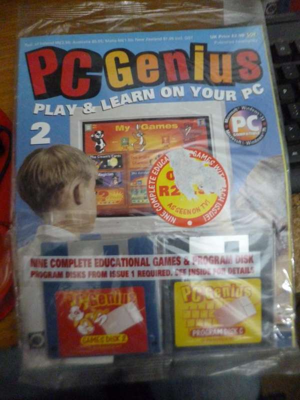 5 x PC Genius . Old Computer Game magazines with hard disks    circa 1995