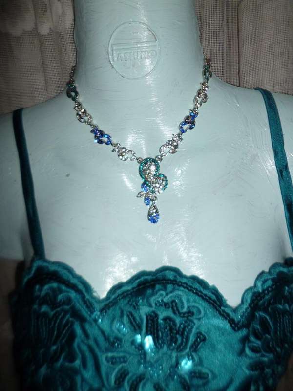 Blue Dress and  necklace