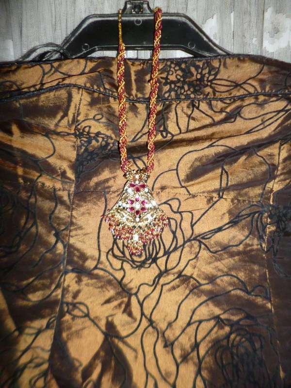 Brown 2 piece Dress with necklace
