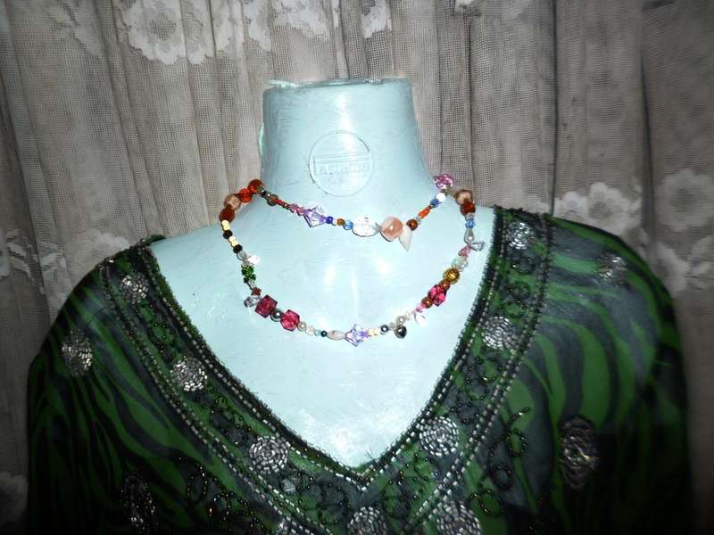 Green Blouse with necklace